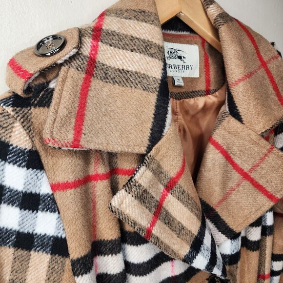 Vintage Y2K Burberry London Made In England Nova Check Cotton Belted Trench Coat - Picture 5 of 16